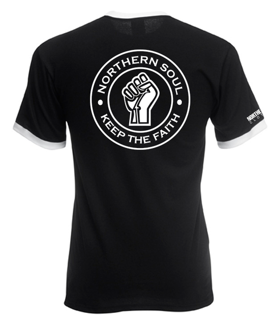 Black and White Small & Large Print Ringer Tee