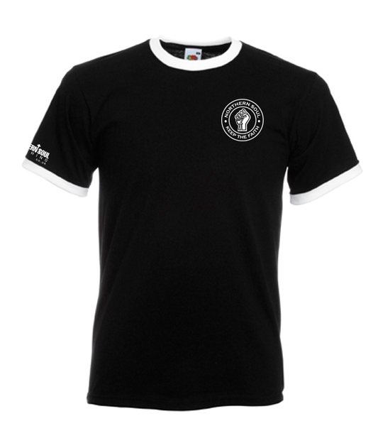 Black and White Small & Large Print Ringer Tee