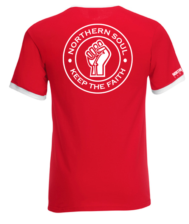 Red and White Small & Large Print Ringer Tee