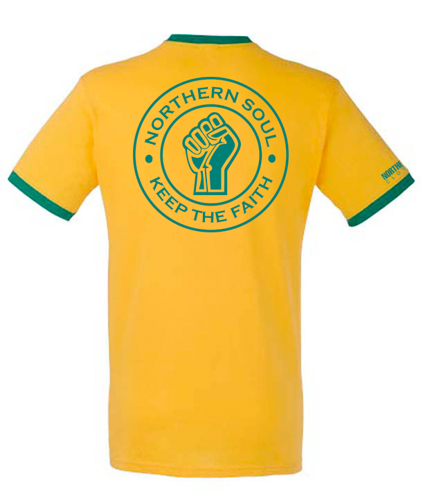 Yellow & Green Large Back Print Ringer Tee