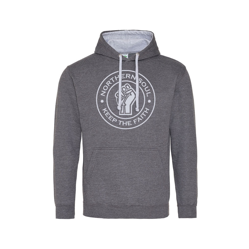 Funky Fist Large Front Print Varsity Hoodie - JH003