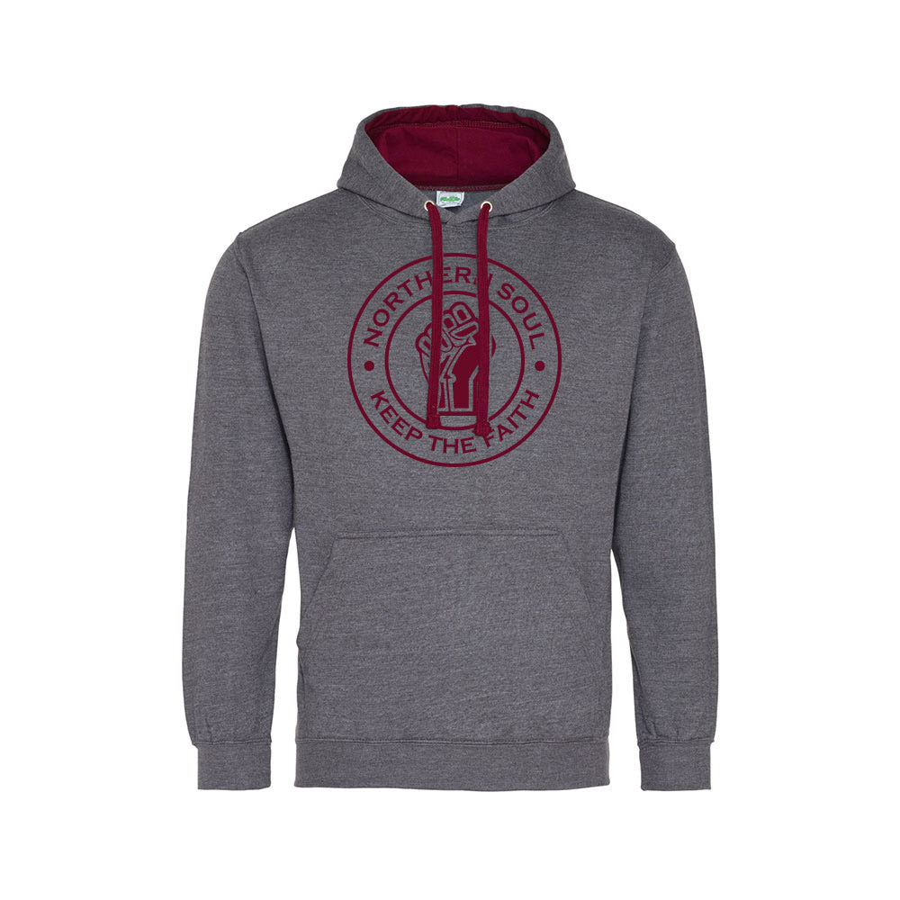 Funky Fist Large Front Print Varsity Hoodie - JH003