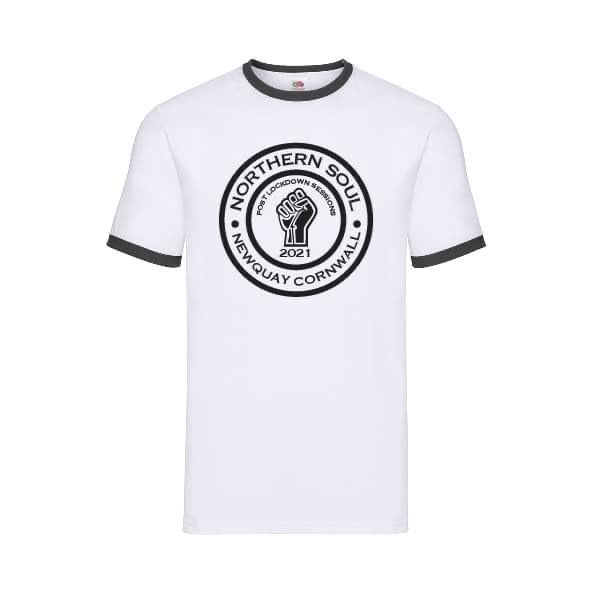 Post Lockdown Sessions Newquay 2021 Large Front Print Ringer Tee