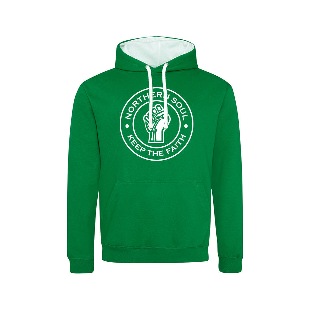 Funky Fist Large Front Print Varsity Hoodie - JH003