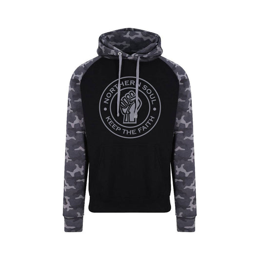 Funky Fist Camouflage Baseball Print Hoodie - JH009