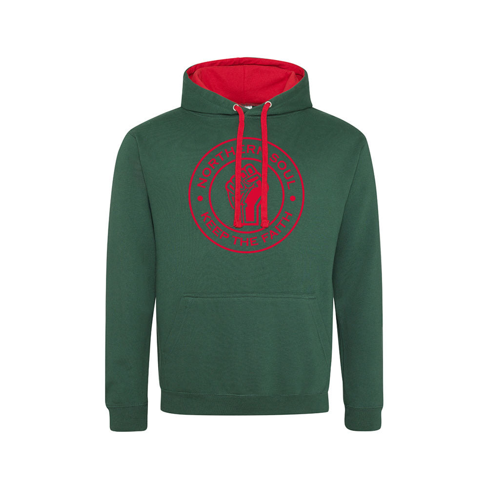 Funky Fist Large Front Print Varsity Hoodie - JH003