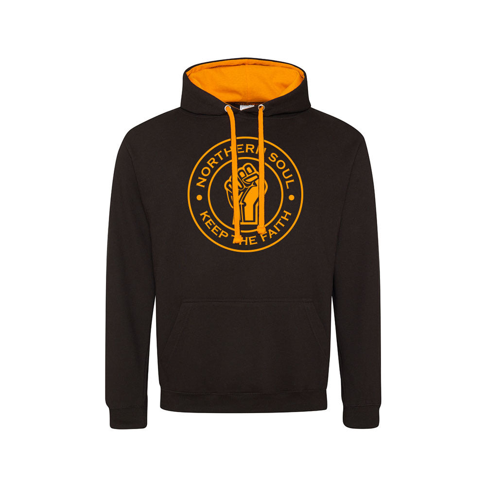 Funky Fist Large Front Print Varsity Hoodie - JH003