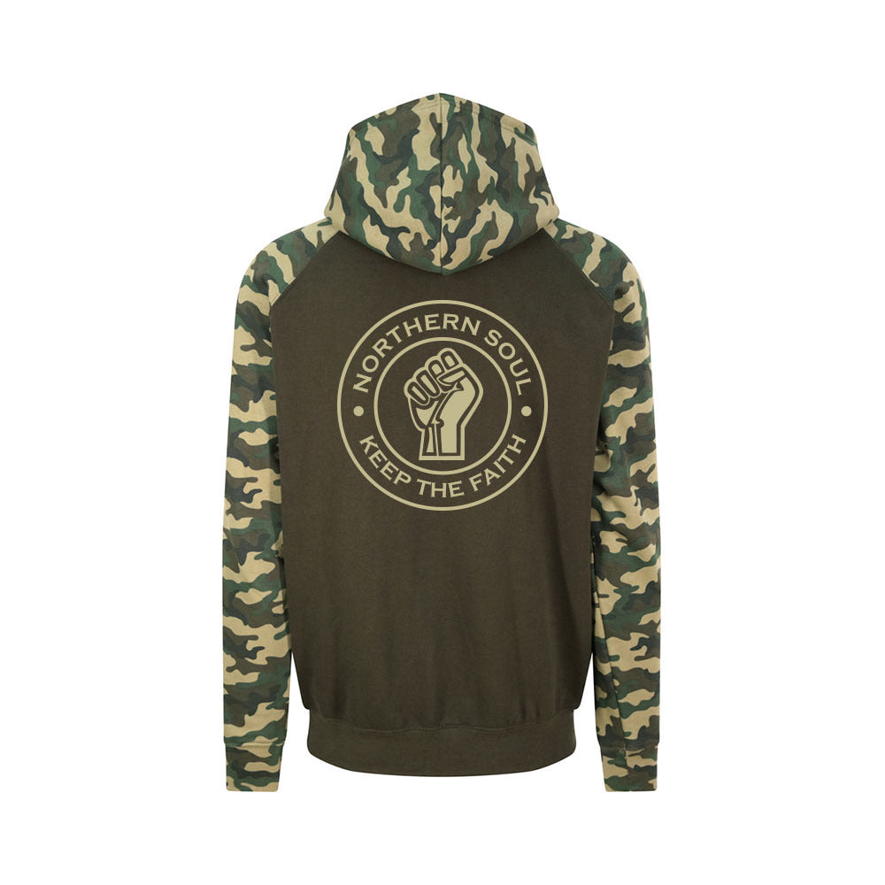 Funky Fist Camouflage Baseball Print Hoodie - JH009