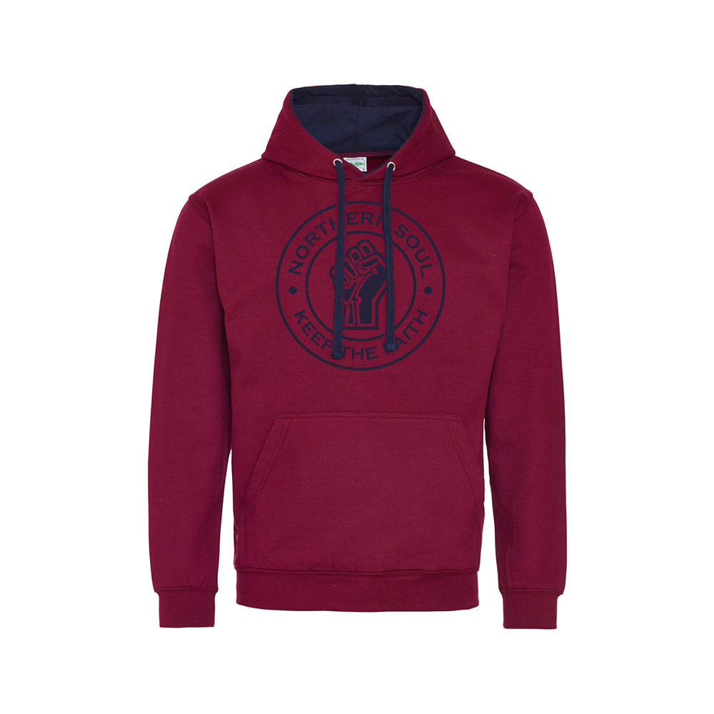 Funky Fist Large Front Print Varsity Hoodie - JH003