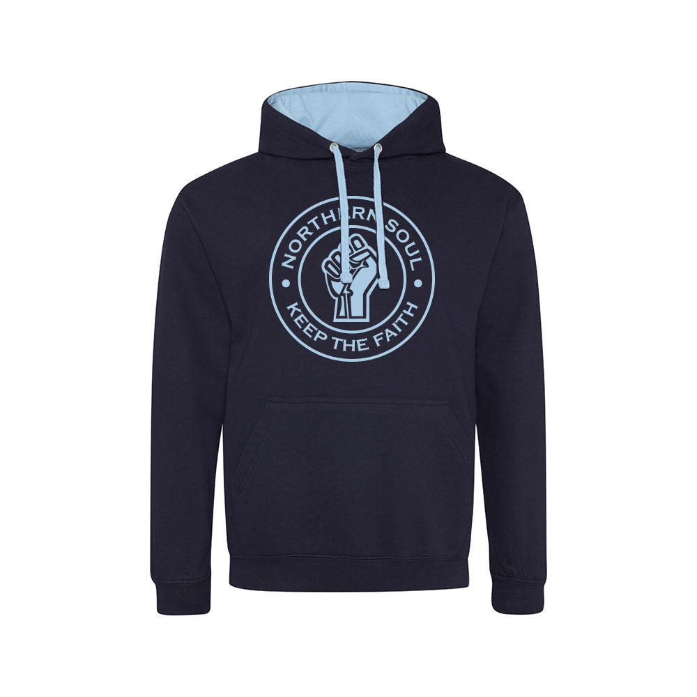 Funky Fist Large Front Print Varsity Hoodie - JH003