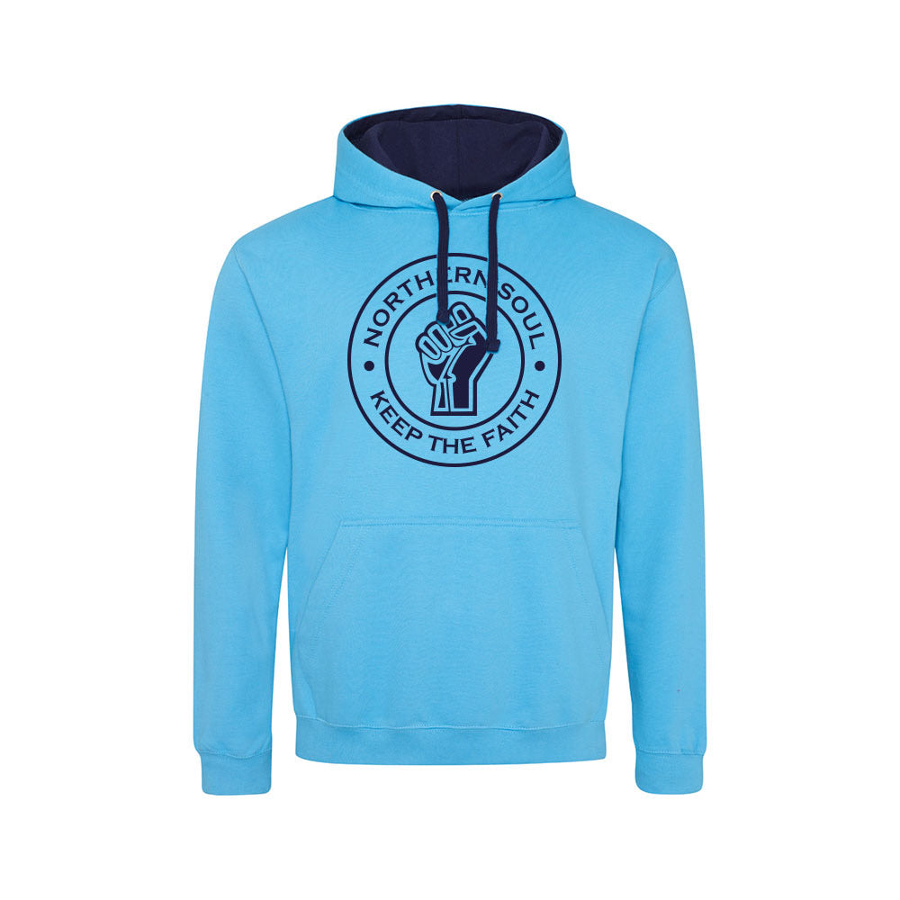 Funky Fist Large Front Print Varsity Hoodie - JH003