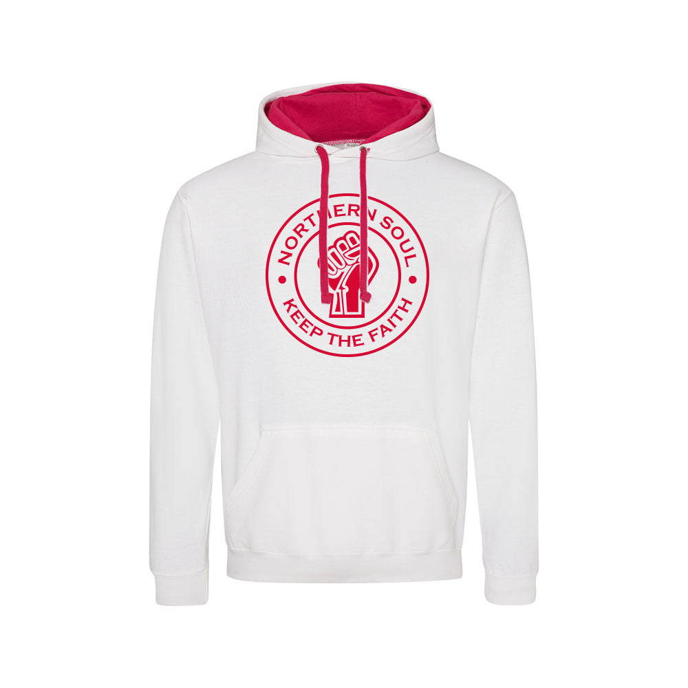 Funky Fist Large Front Print Varsity Hoodie - JH003