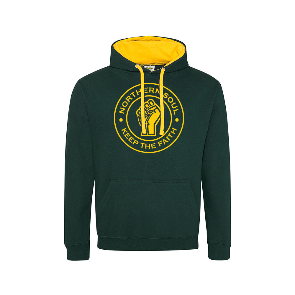 Funky Fist Large Front Print Varsity Hoodie - JH003