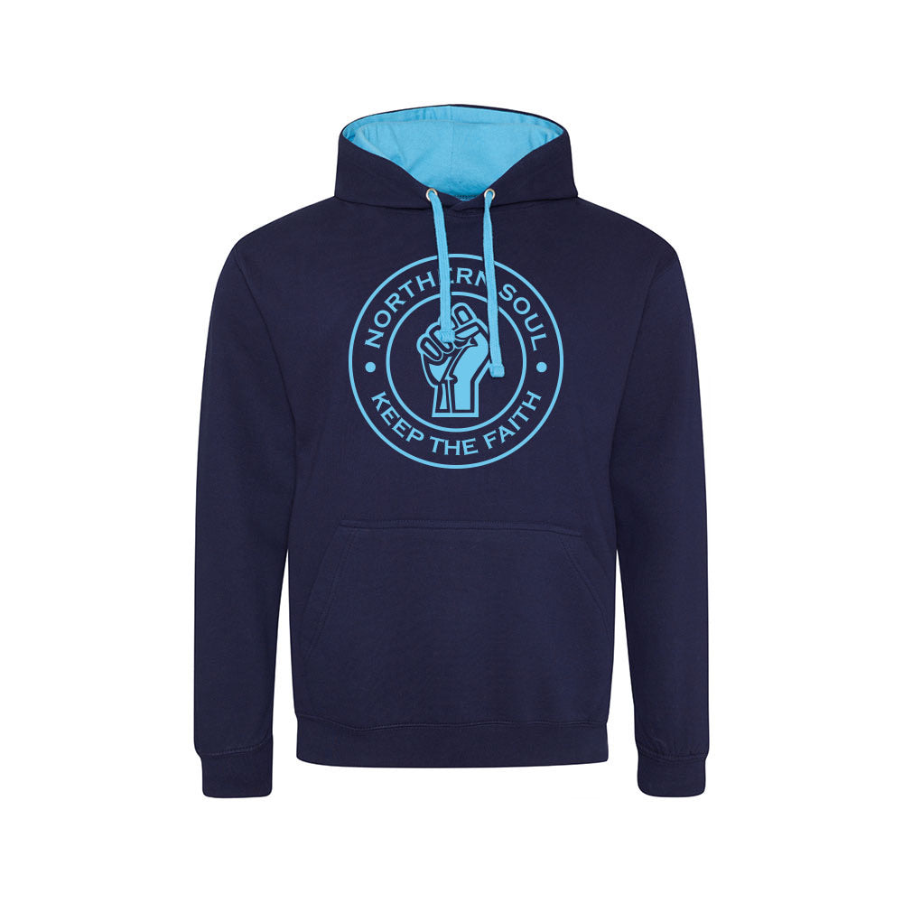 Funky Fist Large Front Print Varsity Hoodie - JH003