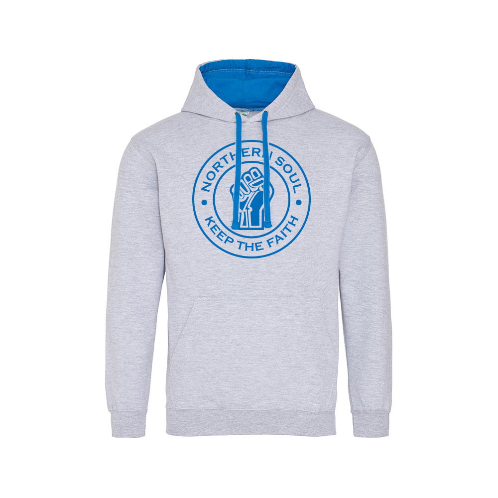 Funky Fist Large Front Print Varsity Hoodie - JH003