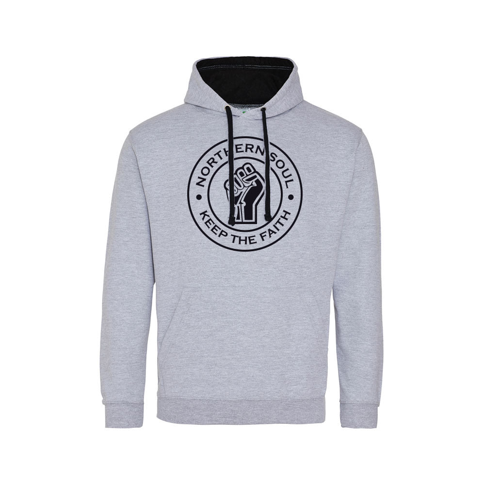 Funky Fist Large Front Print Varsity Hoodie - JH003