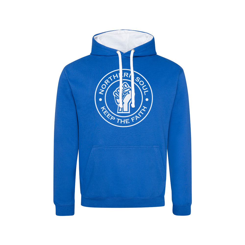 Funky Fist Large Front Print Varsity Hoodie - JH003