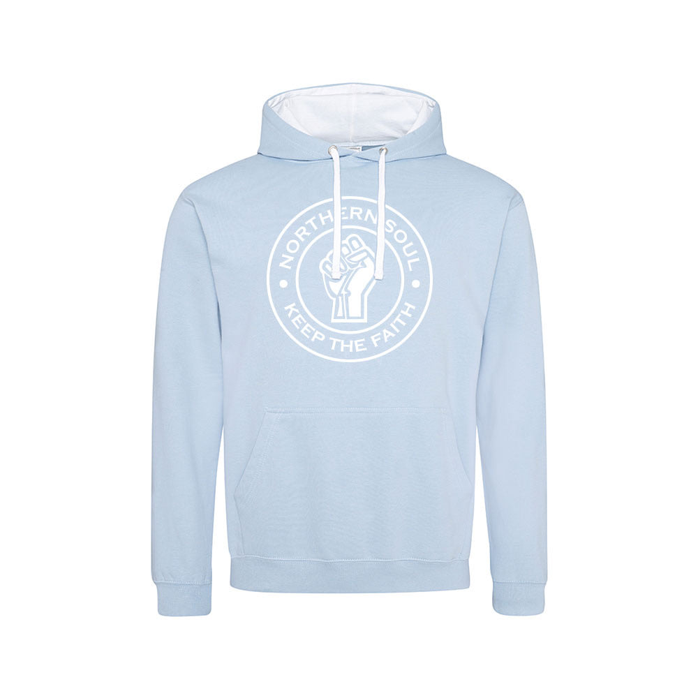 Funky Fist Large Front Print Varsity Hoodie - JH003