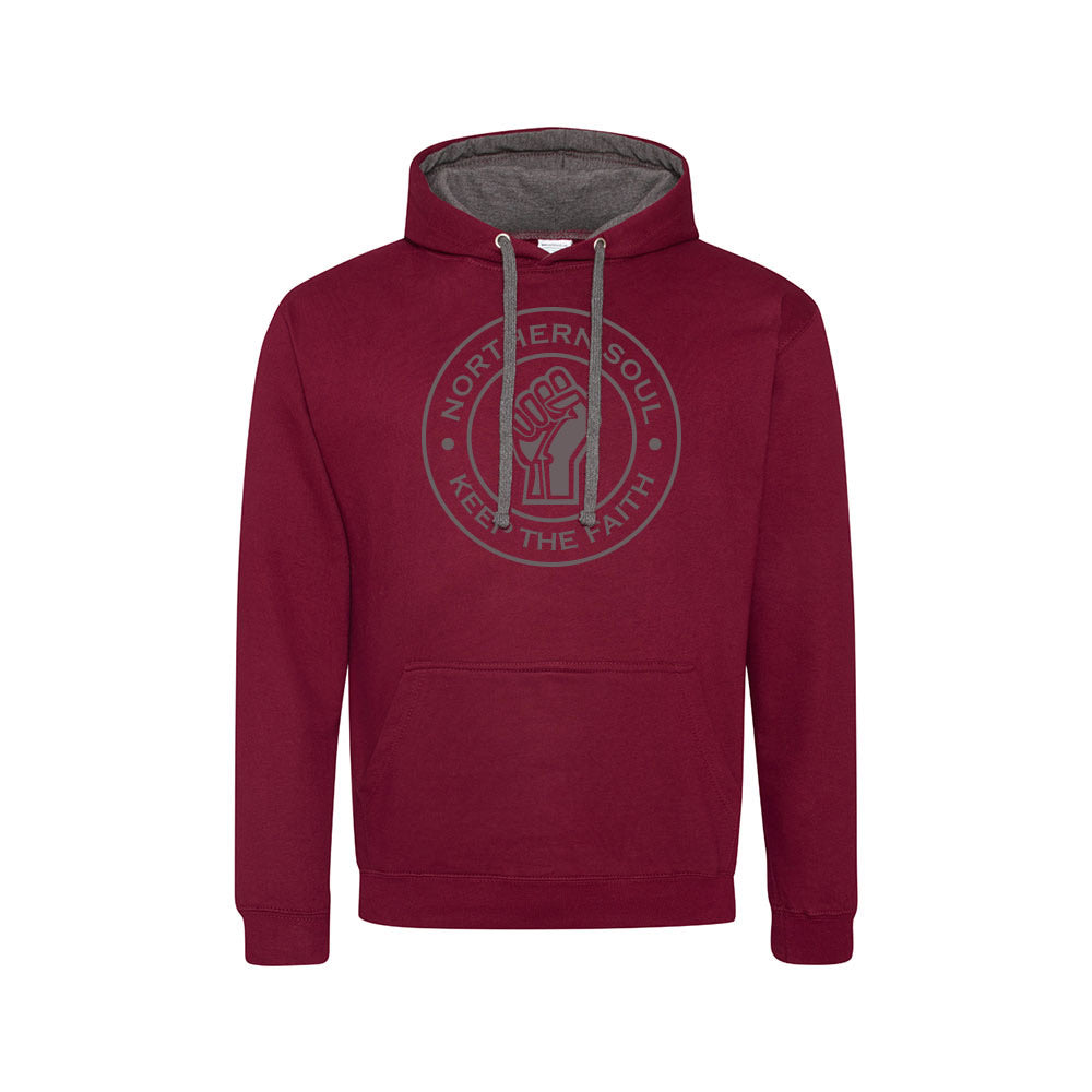 Funky Fist Large Front Print Varsity Hoodie - JH003