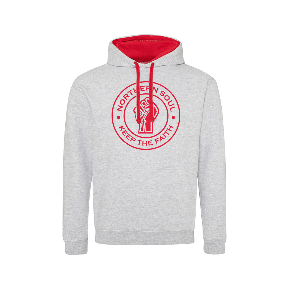 Funky Fist Large Front Print Varsity Hoodie - JH003