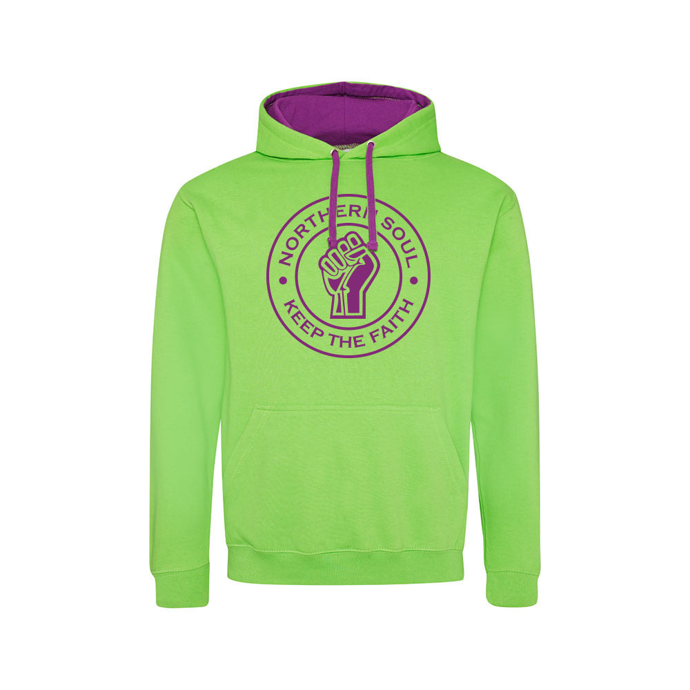 Funky Fist Large Front Print Varsity Hoodie - JH003