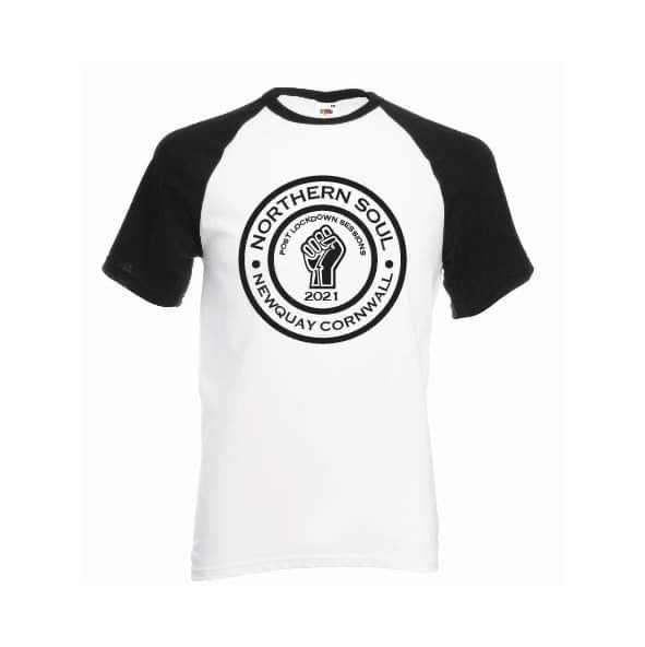 Post Lockdown Sessions Newquay 2021 Large Front Print Baseball Tee
