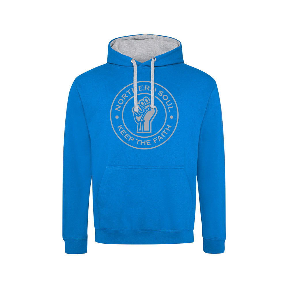 Funky Fist Large Front Print Varsity Hoodie - JH003