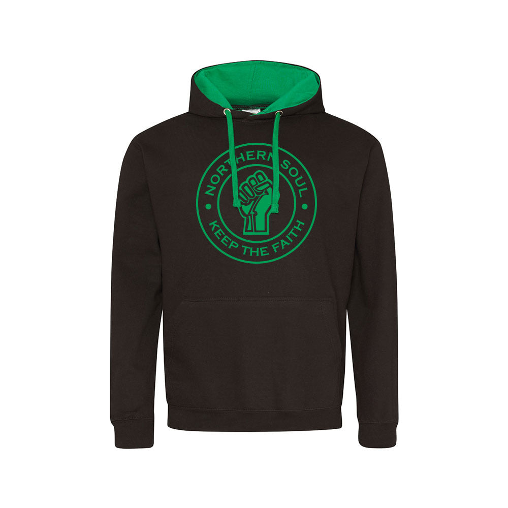 Funky Fist Large Front Print Varsity Hoodie - JH003