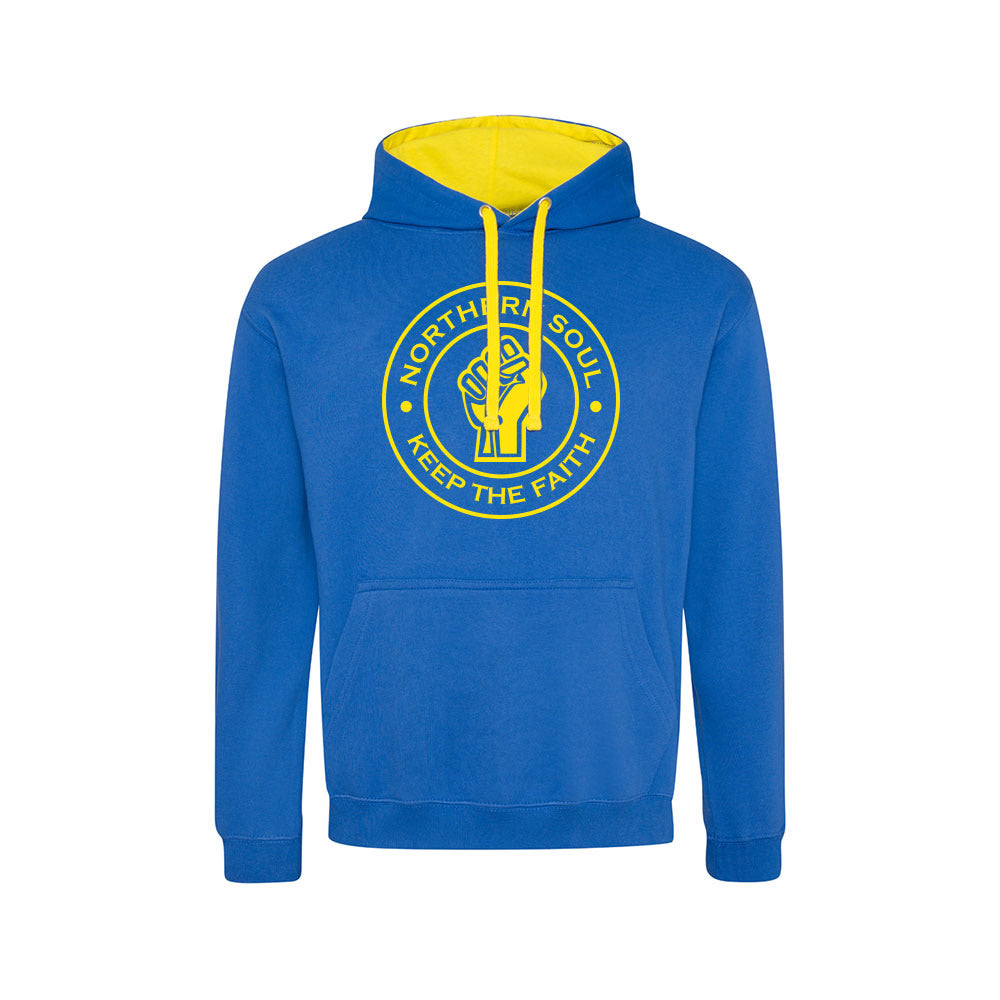 Funky Fist Large Front Print Varsity Hoodie - JH003