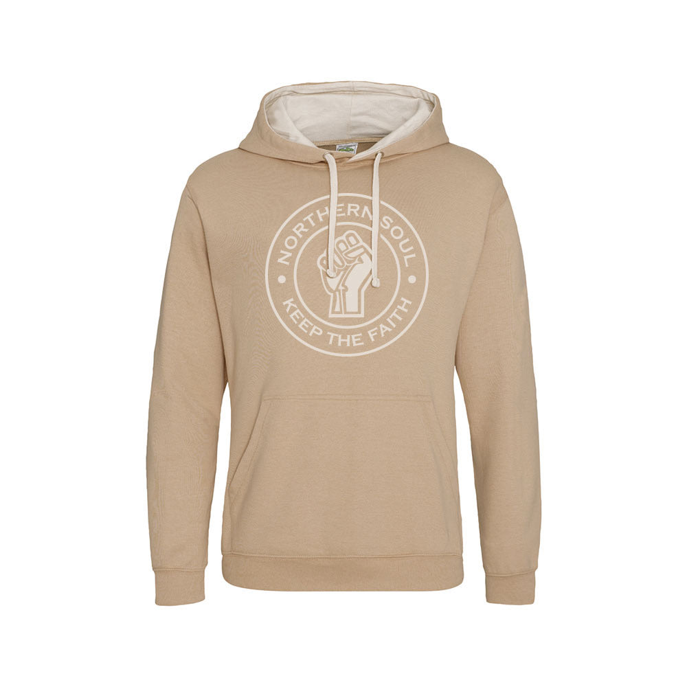 Funky Fist Large Front Print Varsity Hoodie - JH003