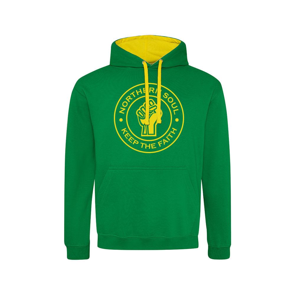 Funky Fist Large Front Print Varsity Hoodie - JH003