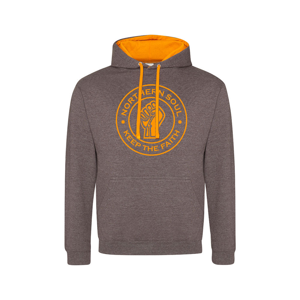 Funky Fist Large Front Print Varsity Hoodie - JH003