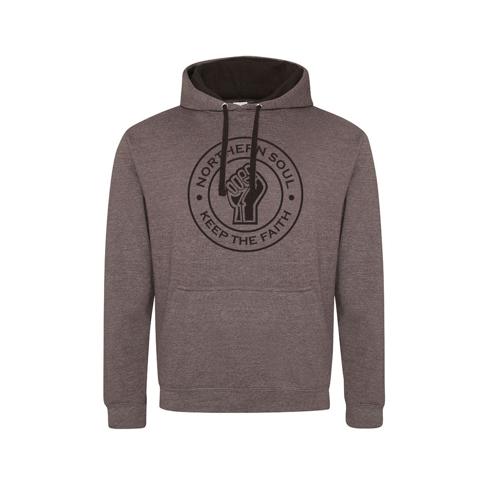 Funky Fist Large Front Print Varsity Hoodie - JH003