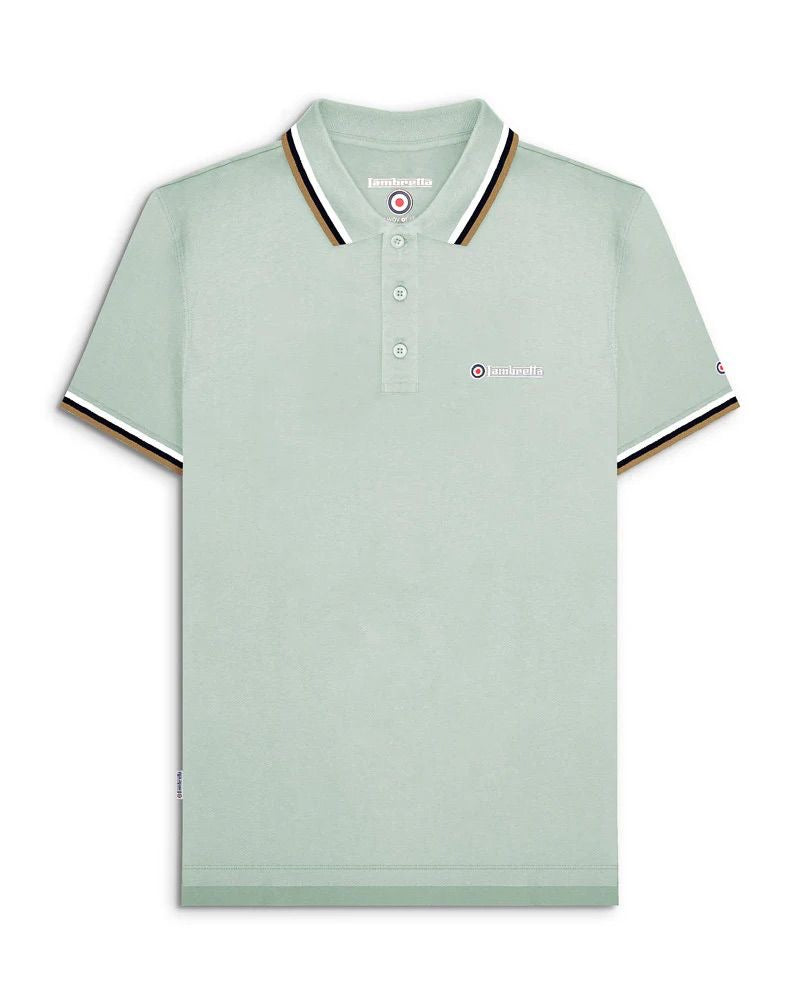 Lambretta Tipped Polo Shirt Dusky Blue