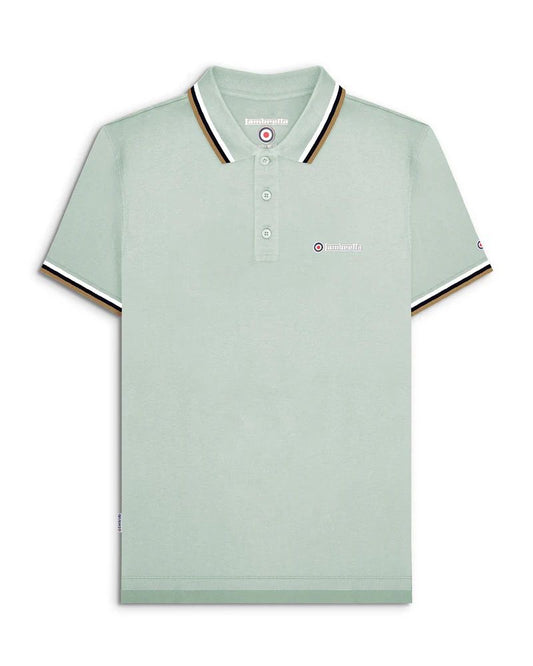 Lambretta Tipped Polo Shirt Dusky Blue