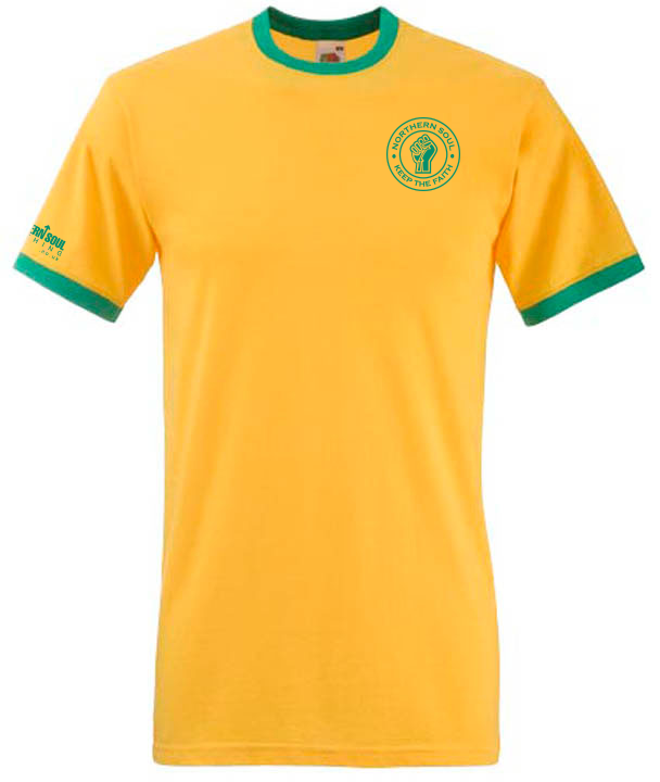 Yellow & Green Small LHB Print Ringer Tee