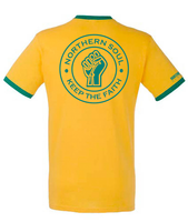 Yellow and Green Small & Large Print Ringer Tee