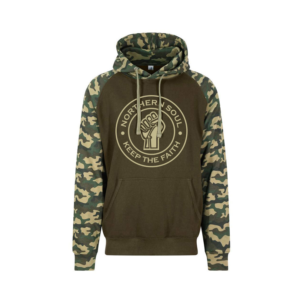 Funky Fist Camouflage Baseball Print Hoodie - JH009