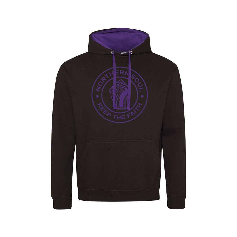 Funky Fist Large Front Print Varsity Hoodie - JH003