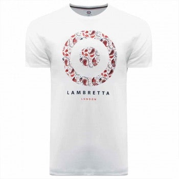 Lambretta Paisley Target Tee - White