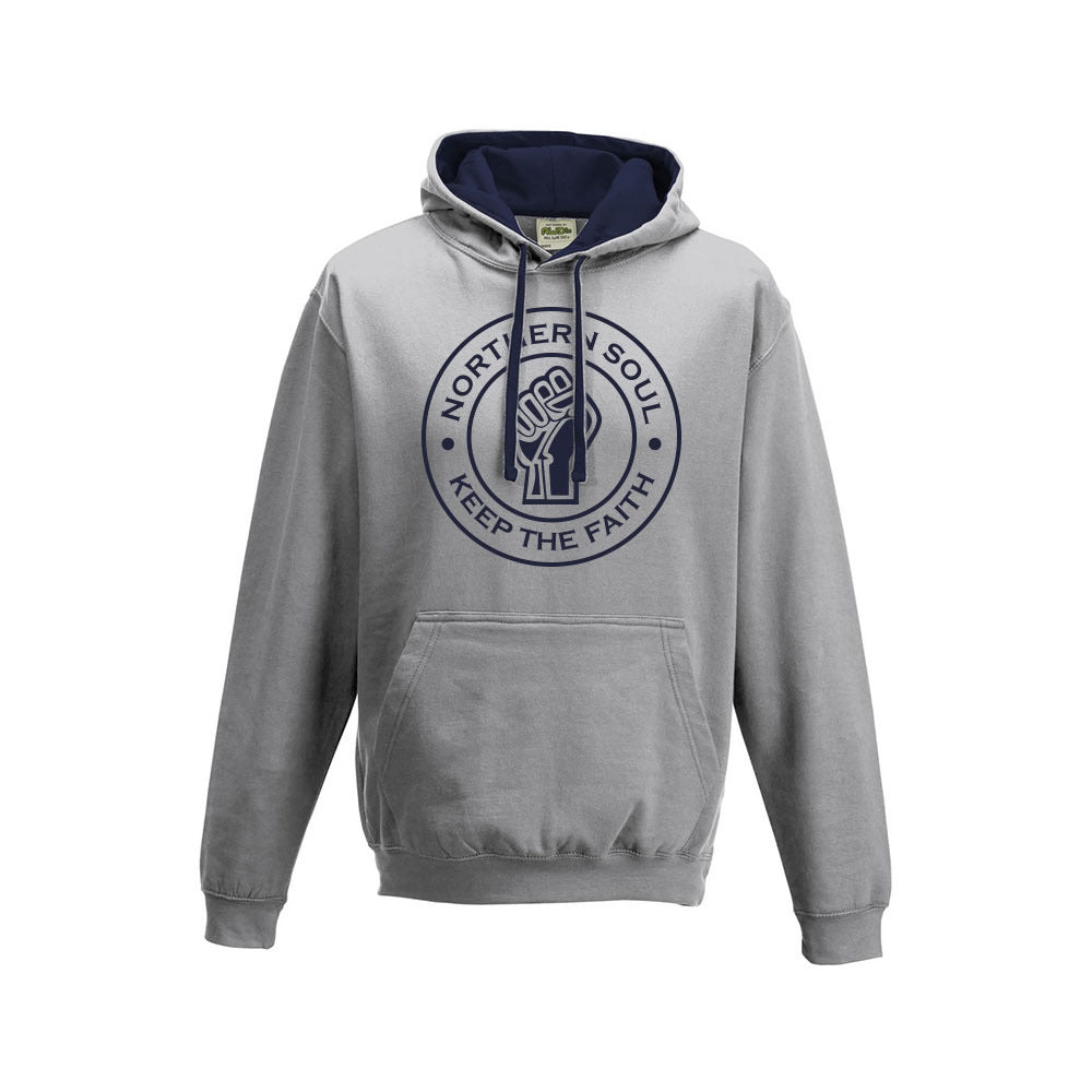 Funky Fist Large Front Print Varsity Hoodie - JH003