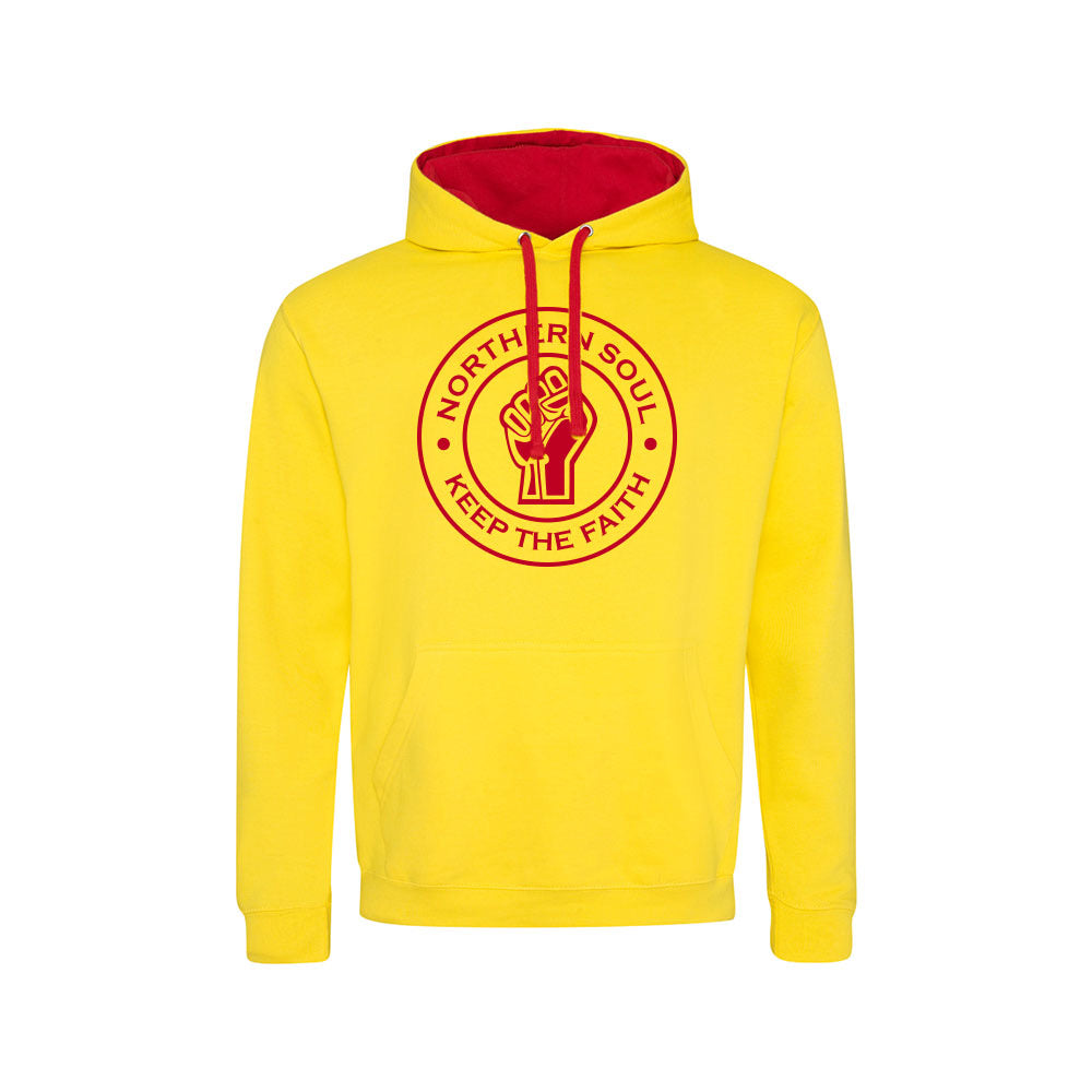 Funky Fist Large Front Print Varsity Hoodie - JH003