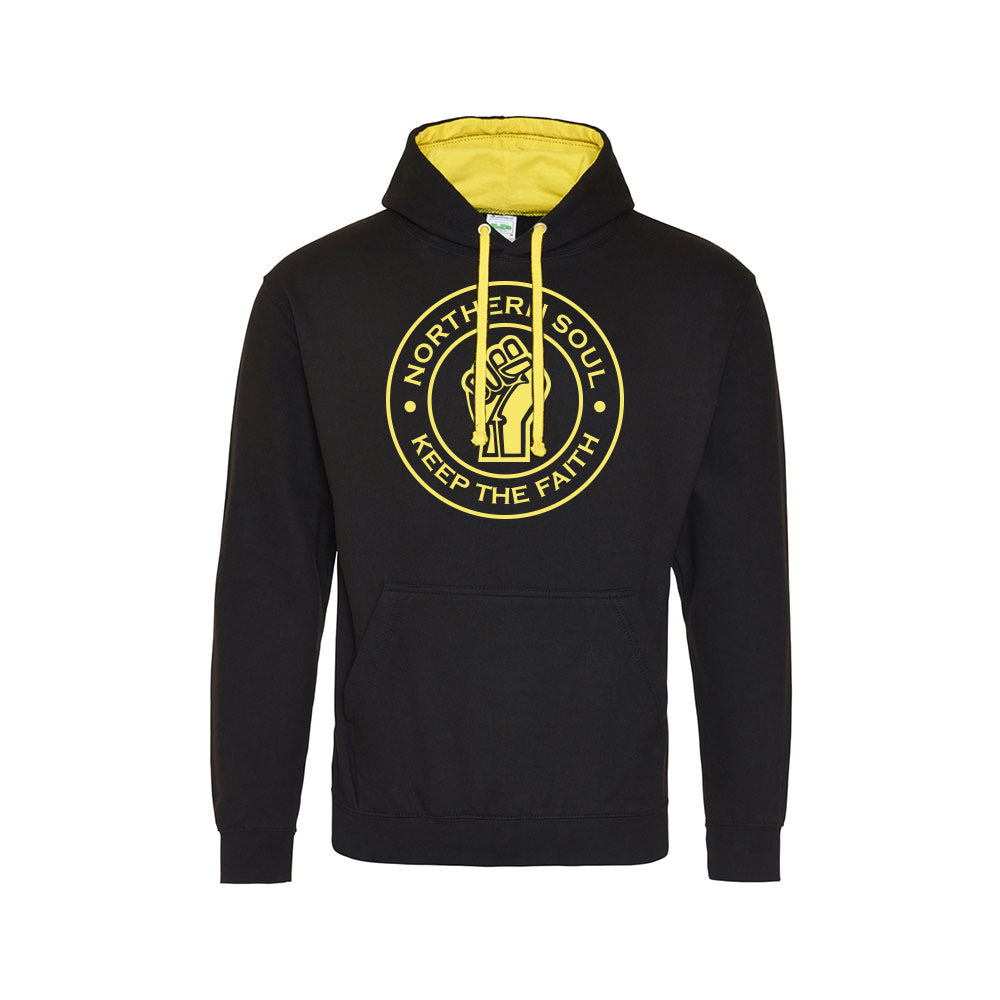 Funky Fist Large Front Print Varsity Hoodie - JH003