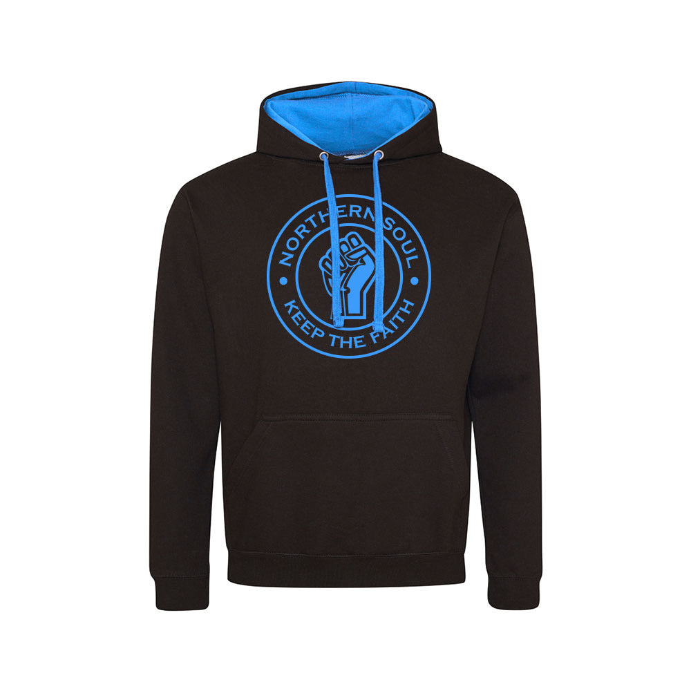 Funky Fist Large Front Print Varsity Hoodie - JH003