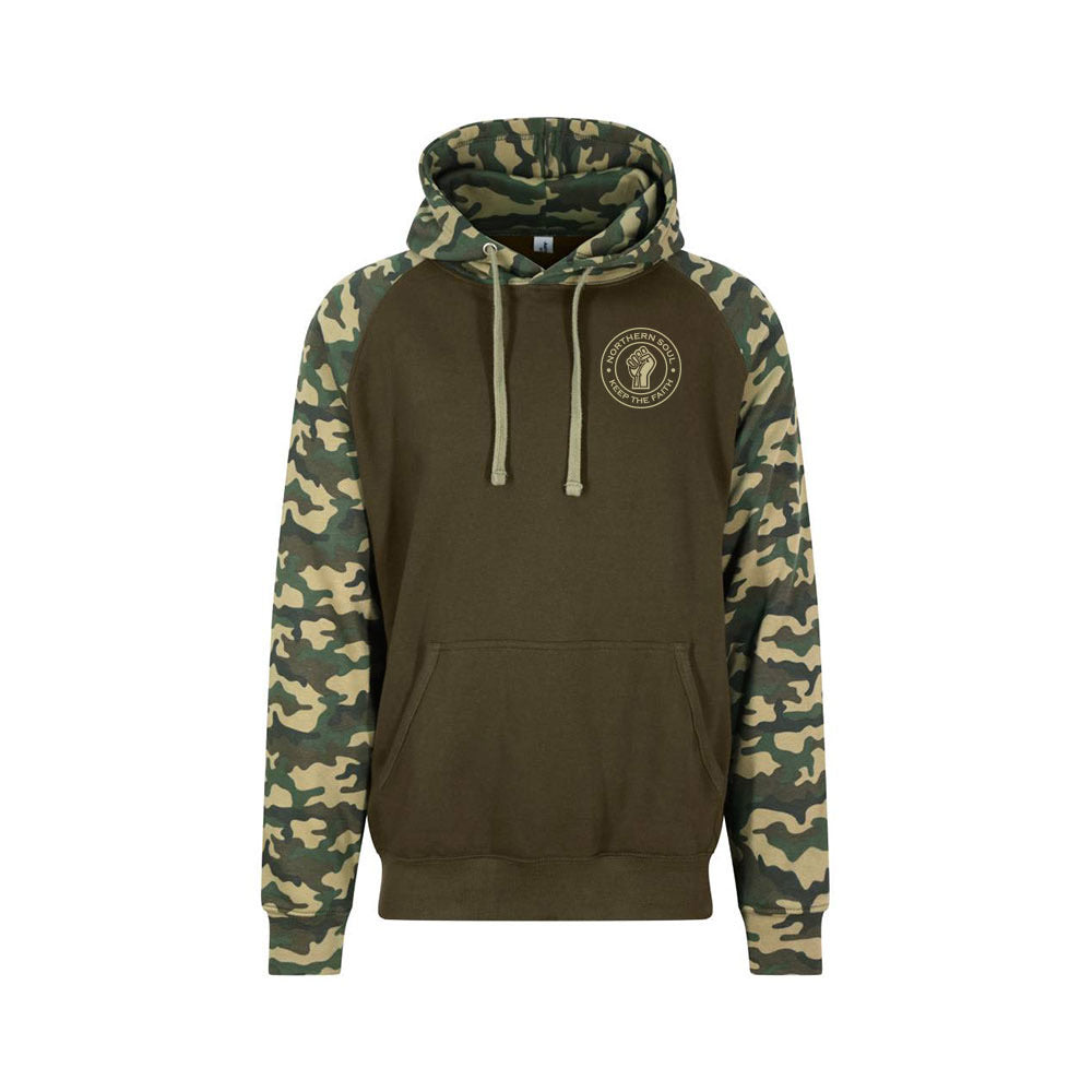 Funky Fist Camouflage Baseball Print Hoodie - JH009